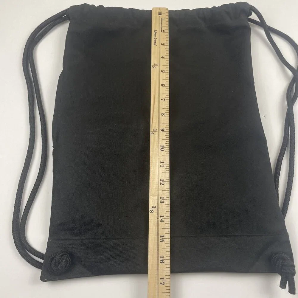 Billabong Drawstring Backpack Gym Sports Yoga Black Gray Canvas